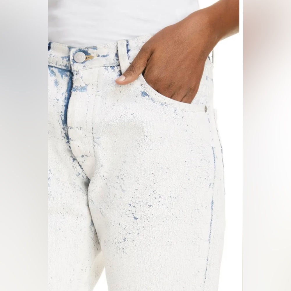 Maison Margiela White BlanchettoHand Painted Boyfriend Jeans
